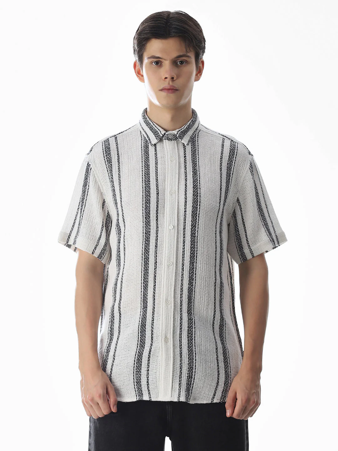 White Striped Oversized Shirt - Image 8