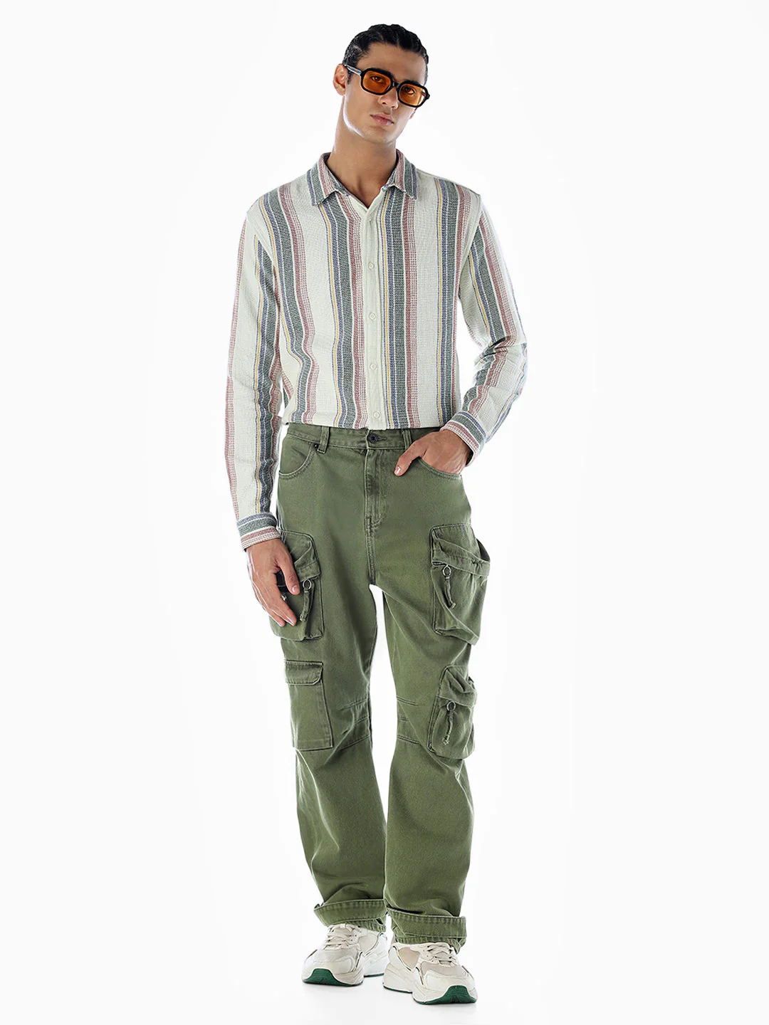 Striped Cotton Regular Fit Shirt - Image 6