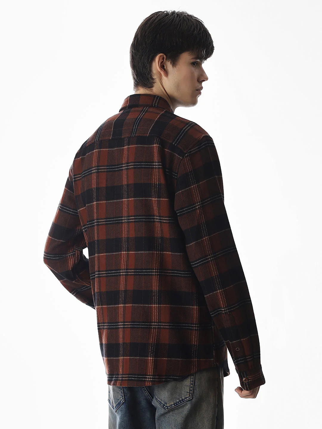 Ginger Brown Check Cotton Shirt - Image 4