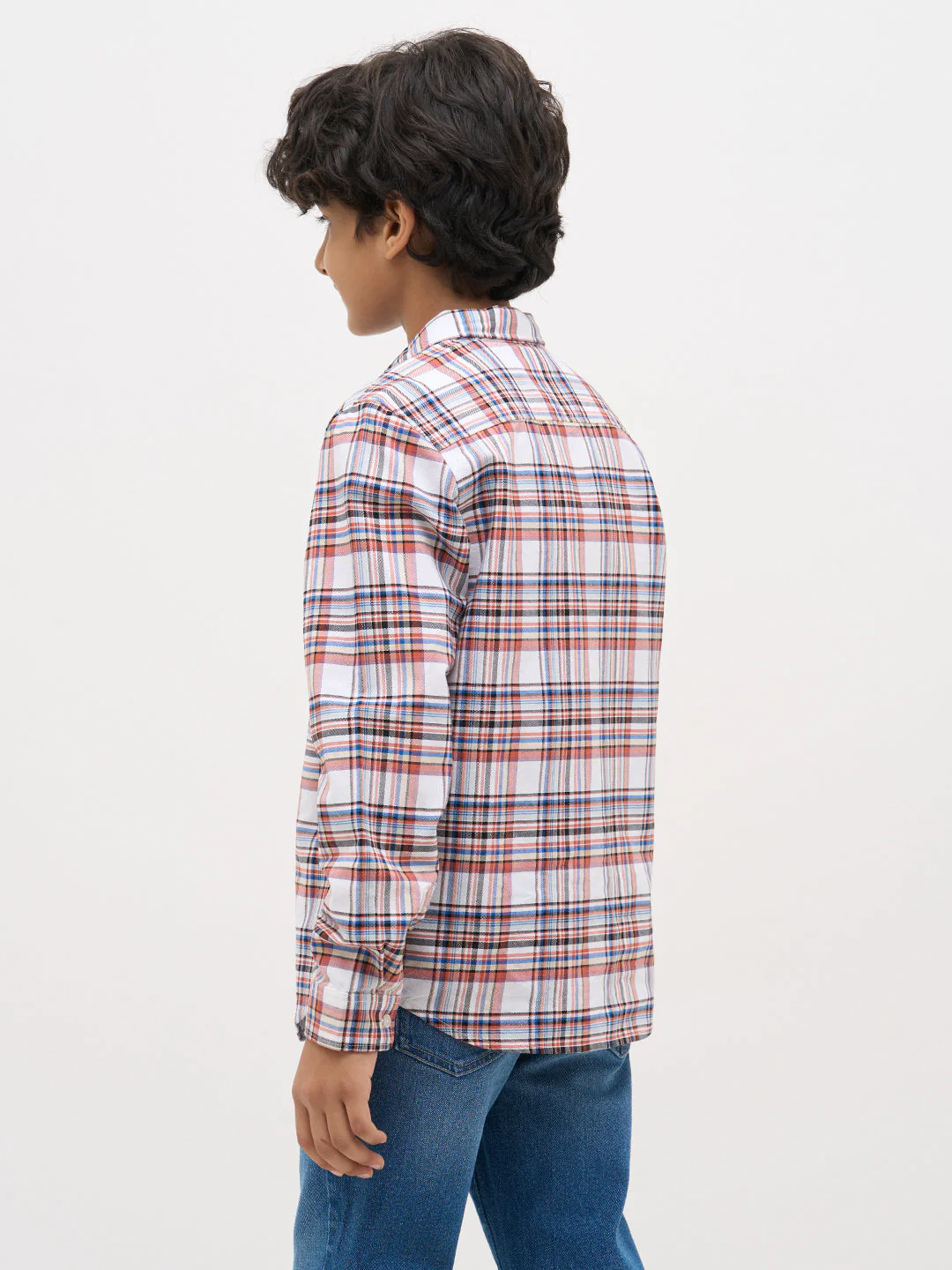 White Check Cotton Shirt - Image 4