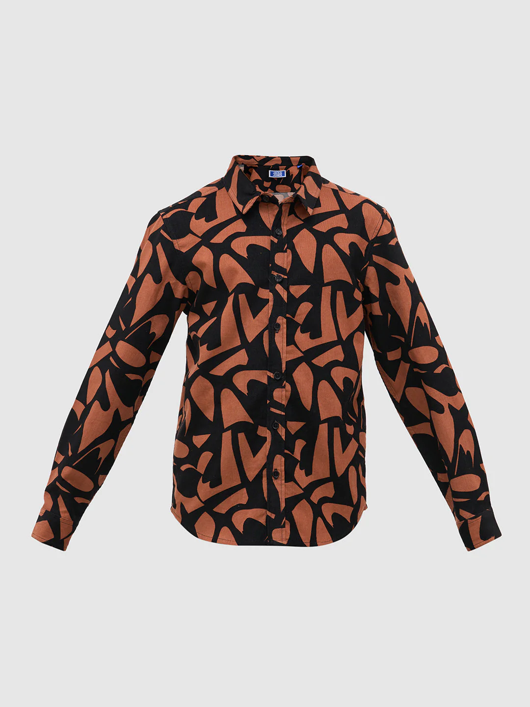 Boys Black Printed Cotton Shirt - Image 7