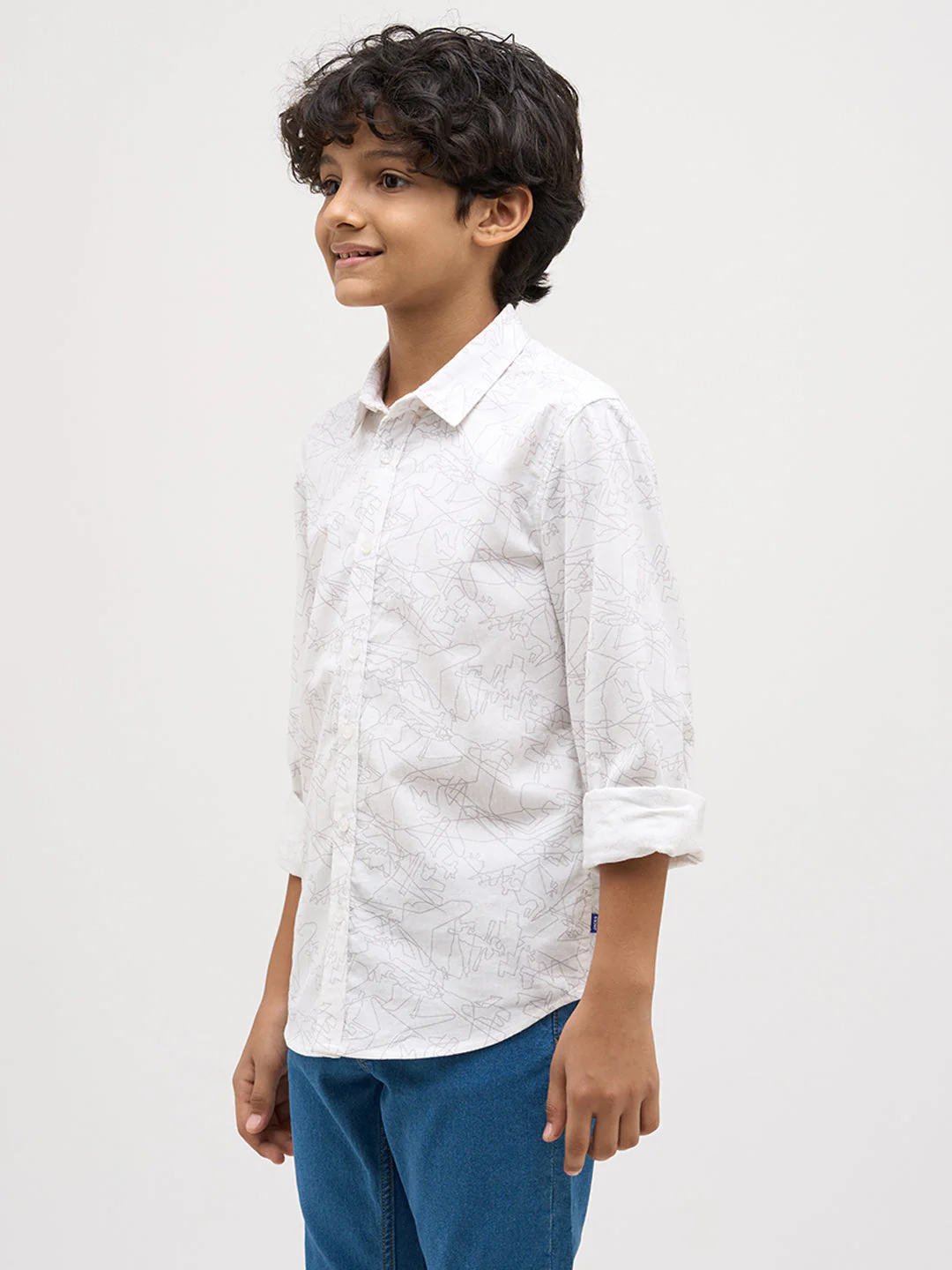 Boys Printed Cotton Shirt - Image 3