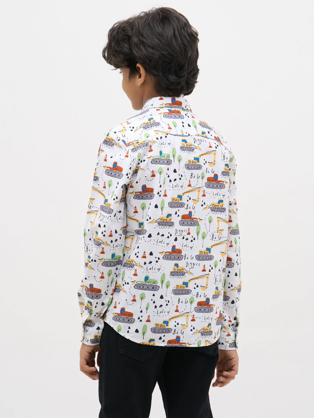 White Printed Cotton Shirt - Image 4