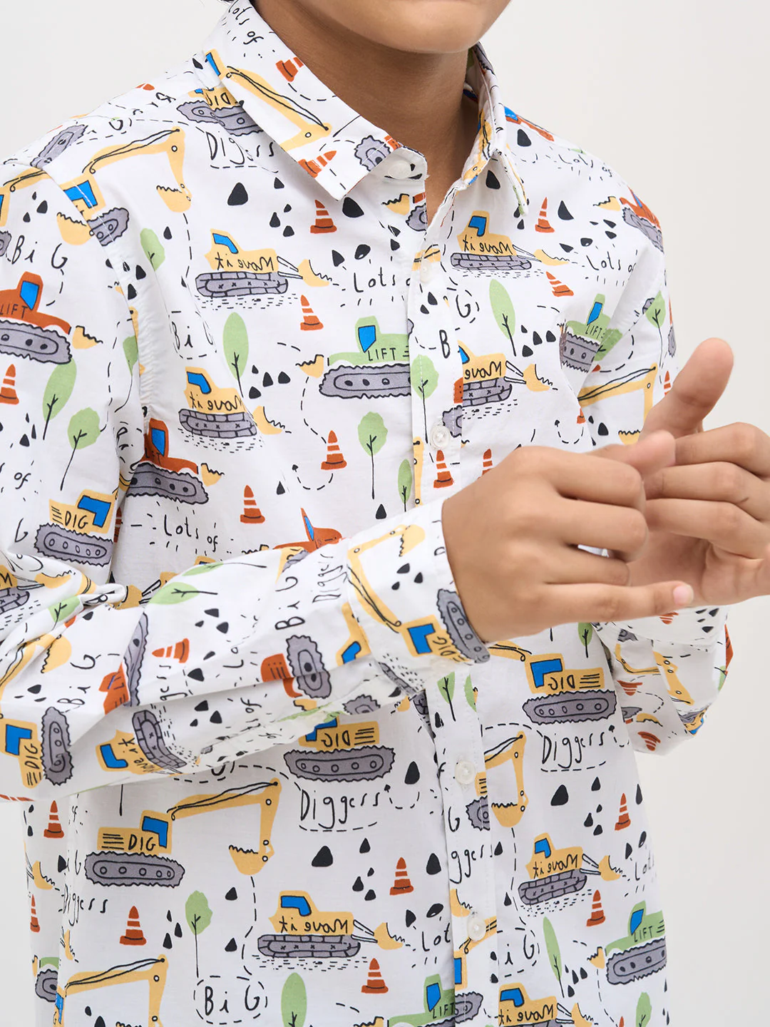 White Printed Cotton Shirt - Image 6