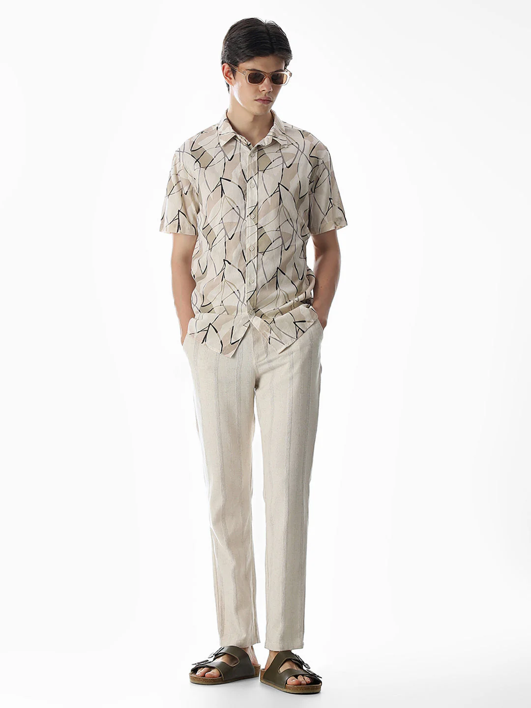 Linen Blend Printed Shirt - Image 6