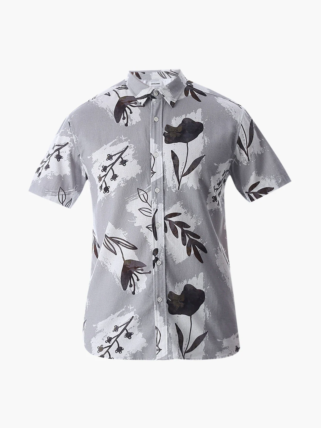 Grey Comfort Fit Printed Shirt - Image 7