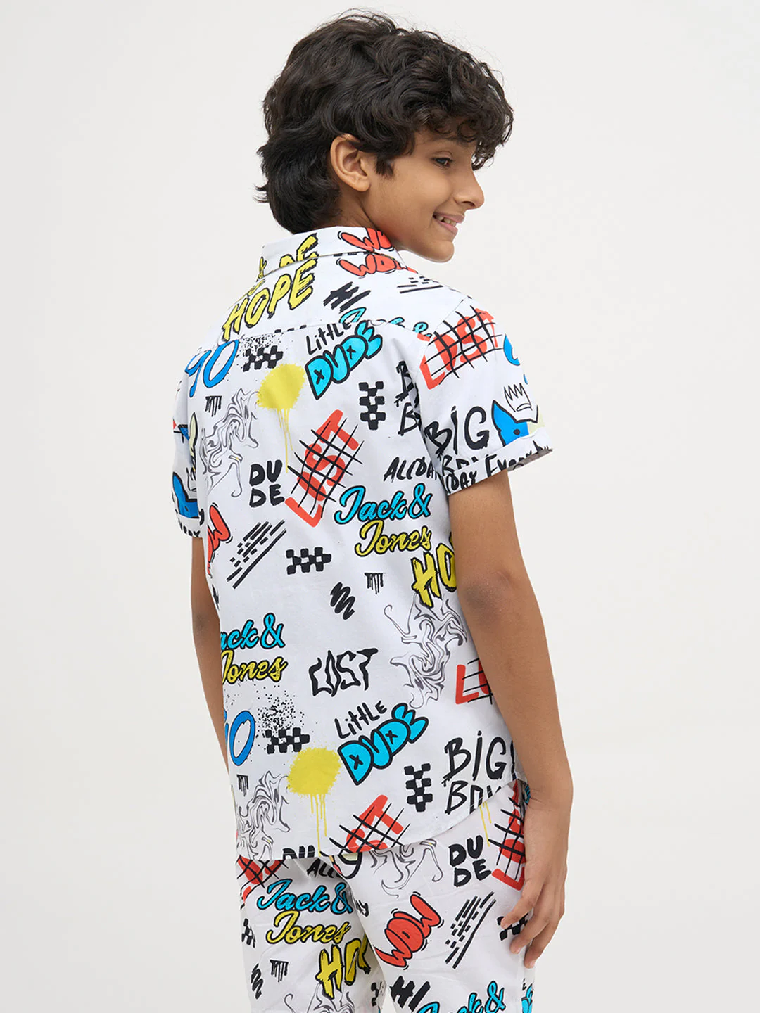 White Printed Cotton Shirt - Image 4