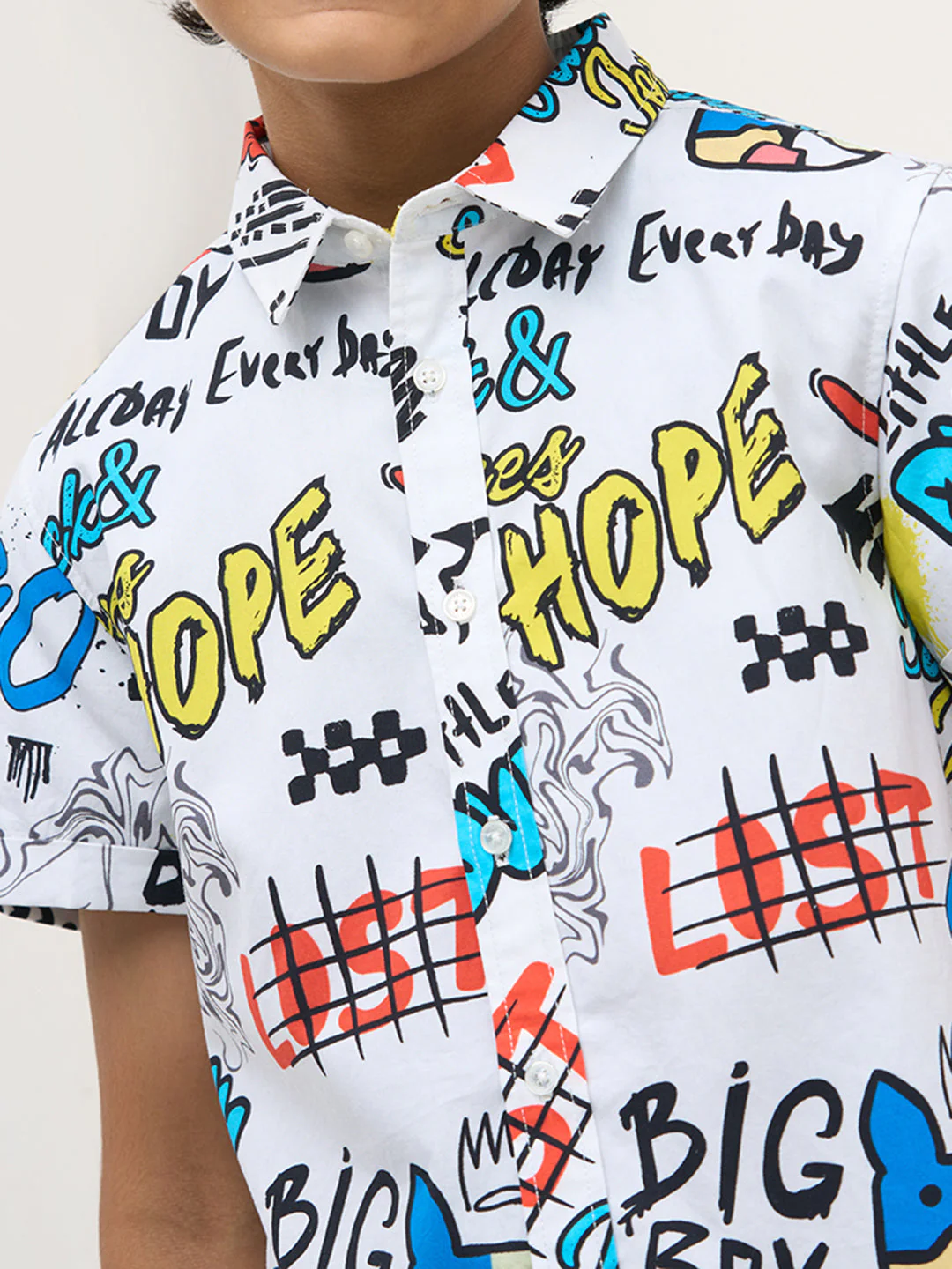 White Printed Cotton Shirt - Image 6