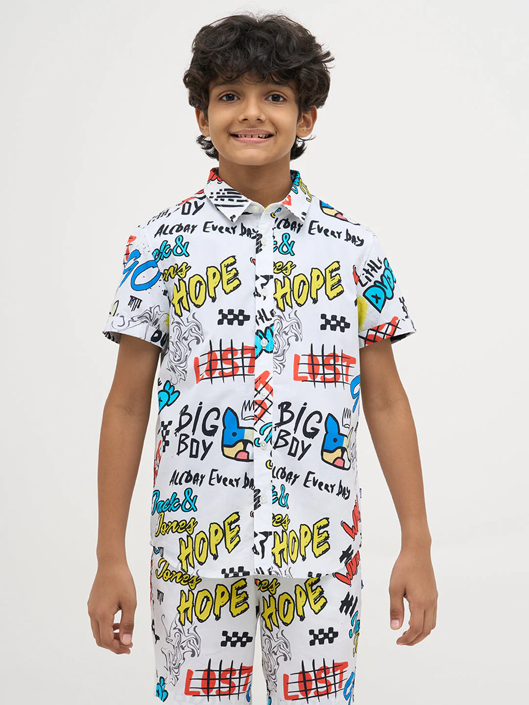 White Printed Cotton Shirt - Image 8