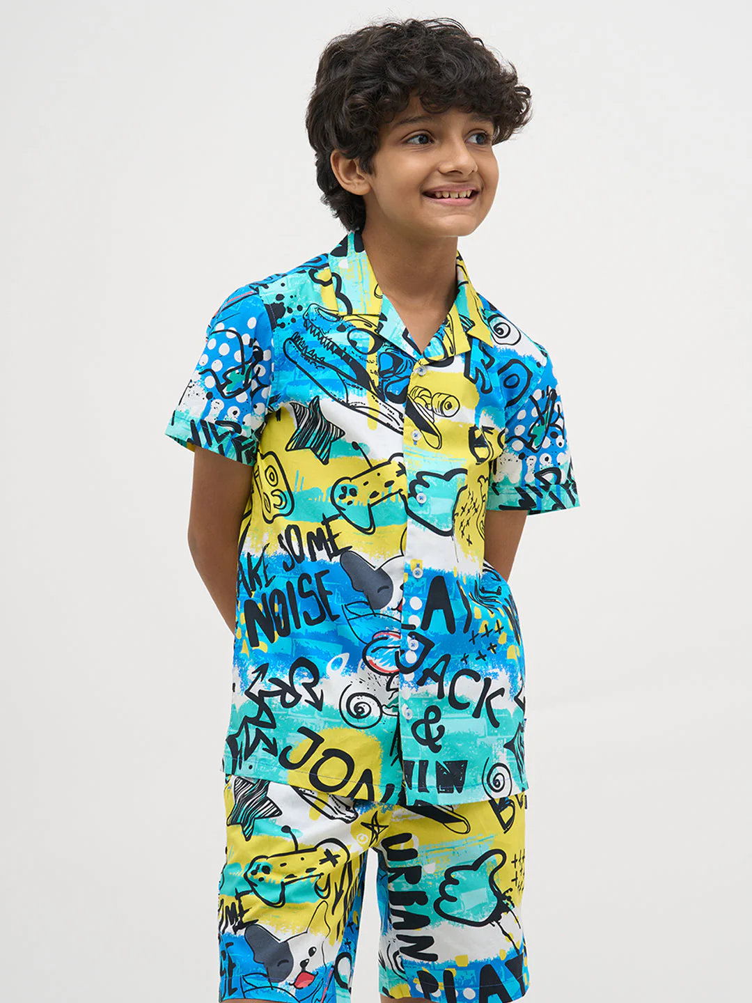 Blue Printed Cotton Shirt - Image 2