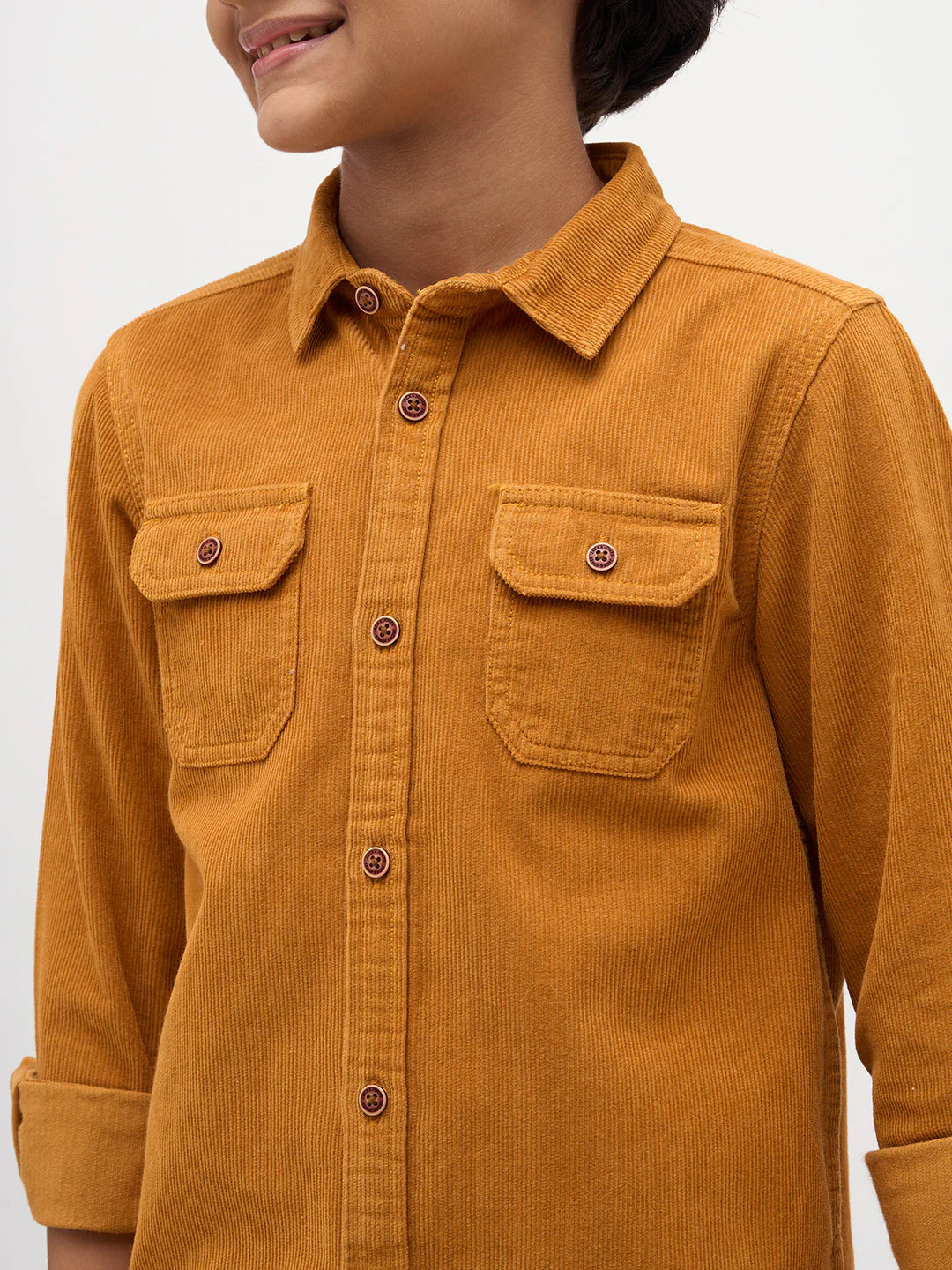 Boys Patch Pocket Corduroy Shirt - Image 6