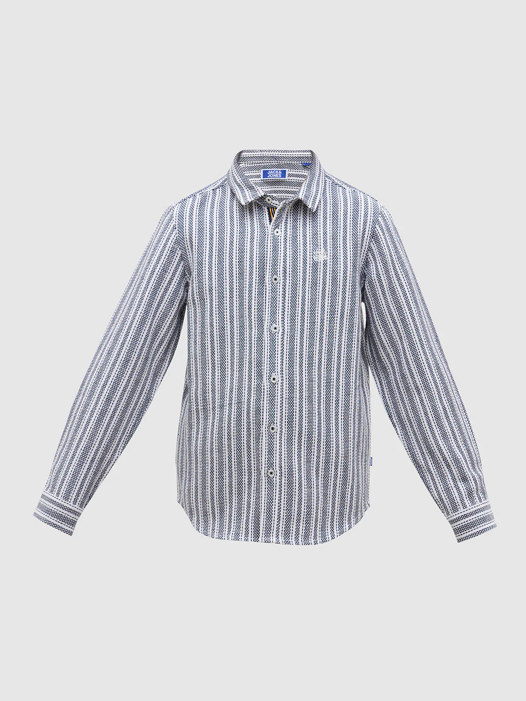 White Jacquard Striped Shirt - Image 7