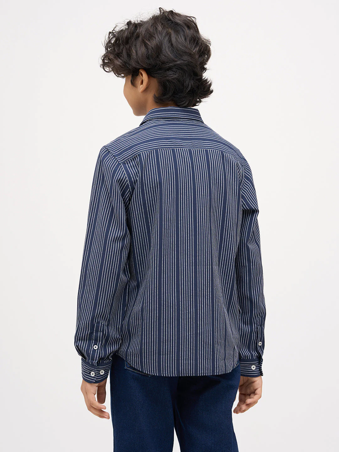 Boys Dobby Striped Cotton Shirt - Image 4