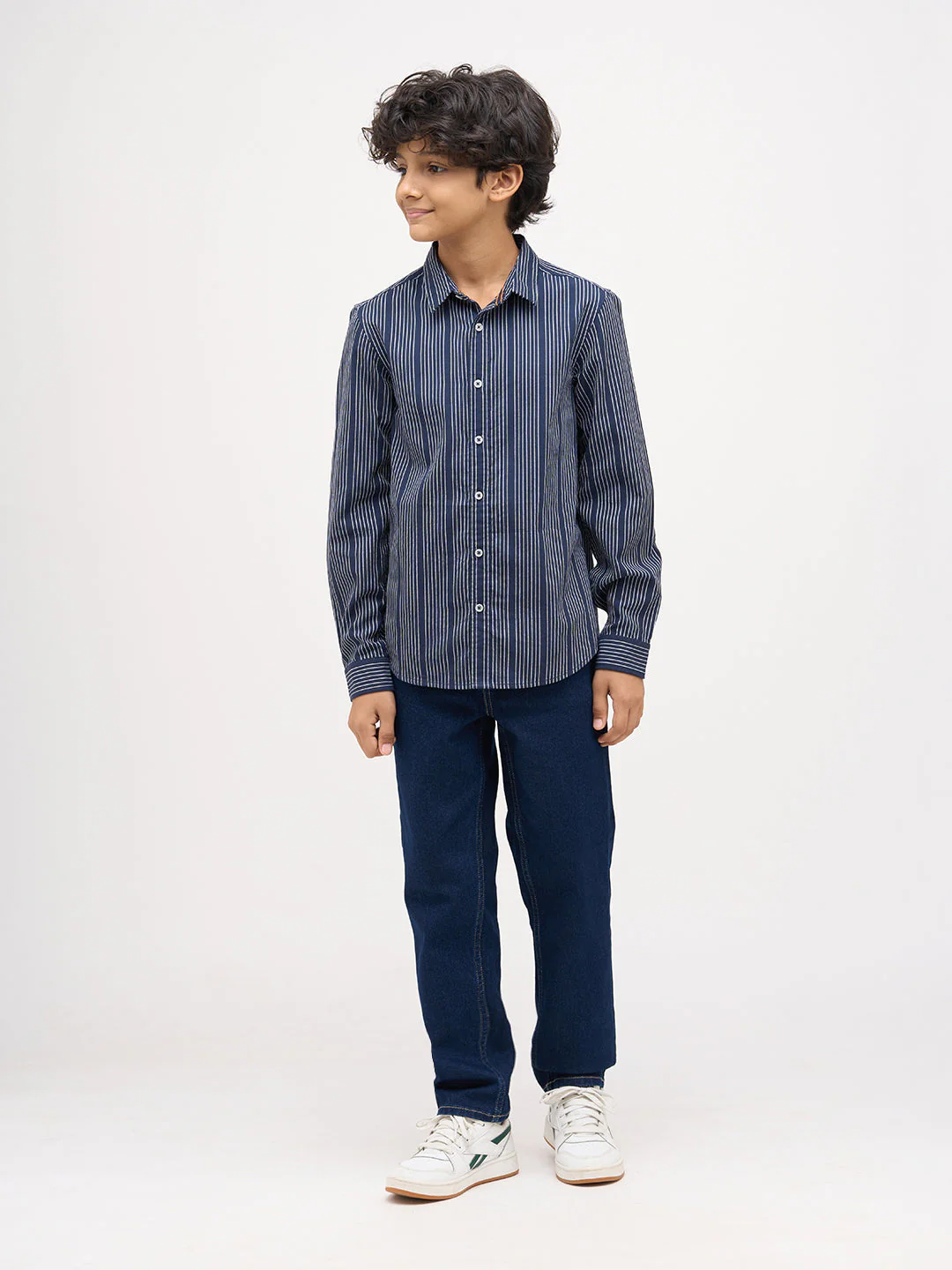 Boys Dobby Striped Cotton Shirt - Image 5