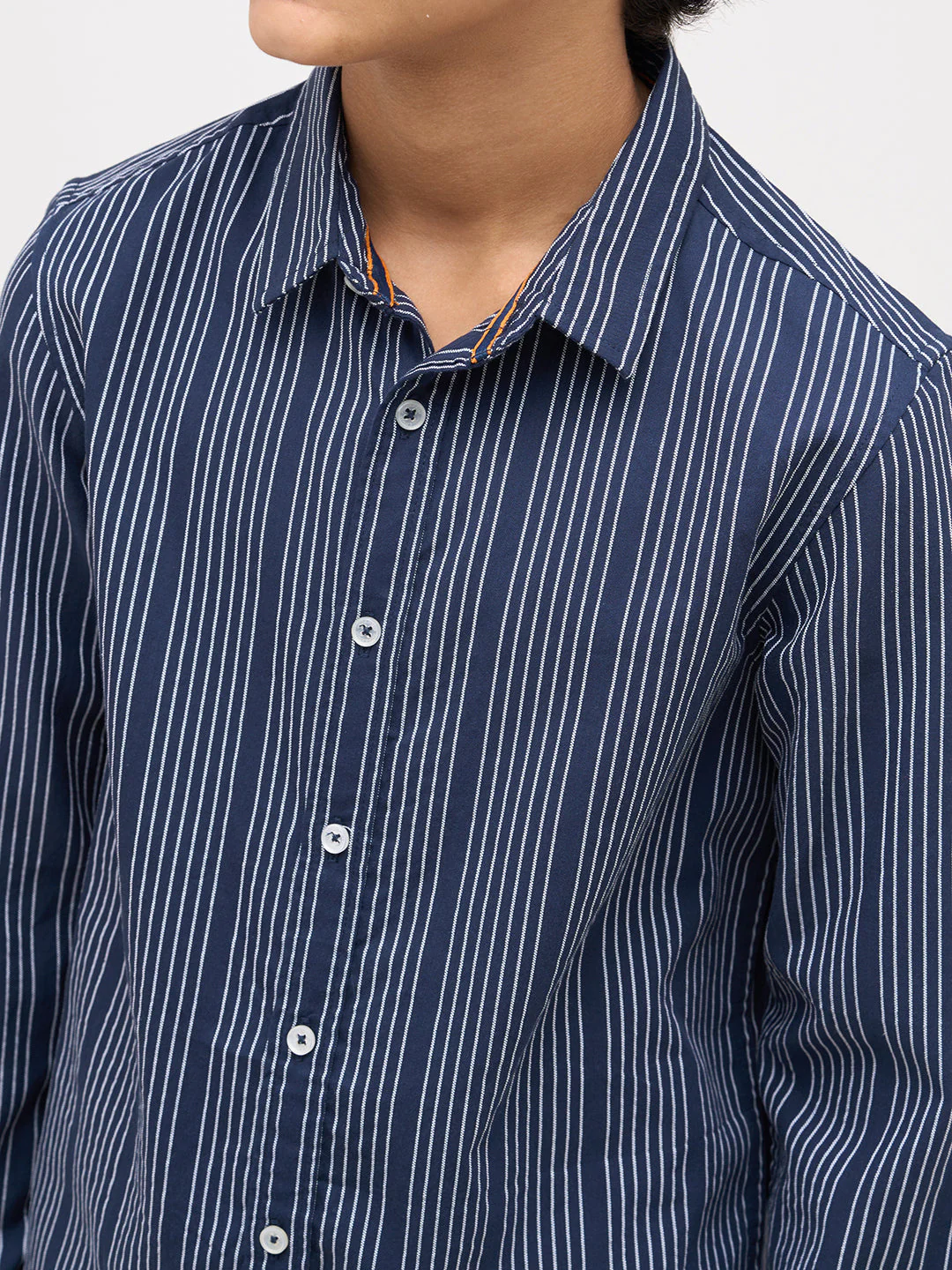 Boys Dobby Striped Cotton Shirt - Image 6