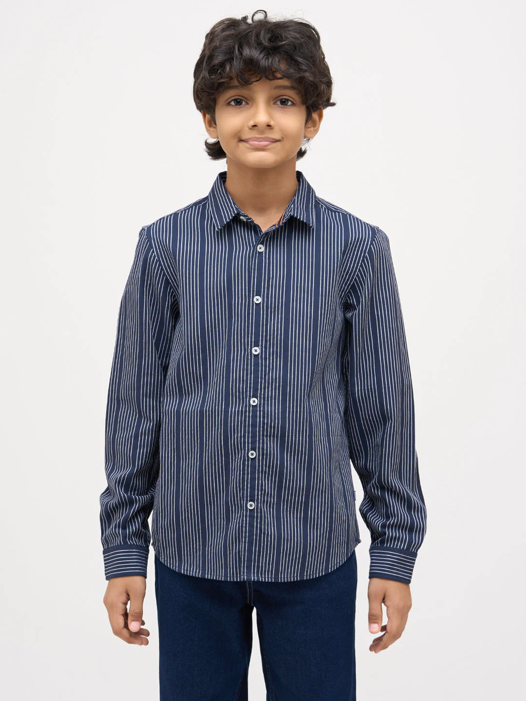 Boys Dobby Striped Cotton Shirt - Image 8