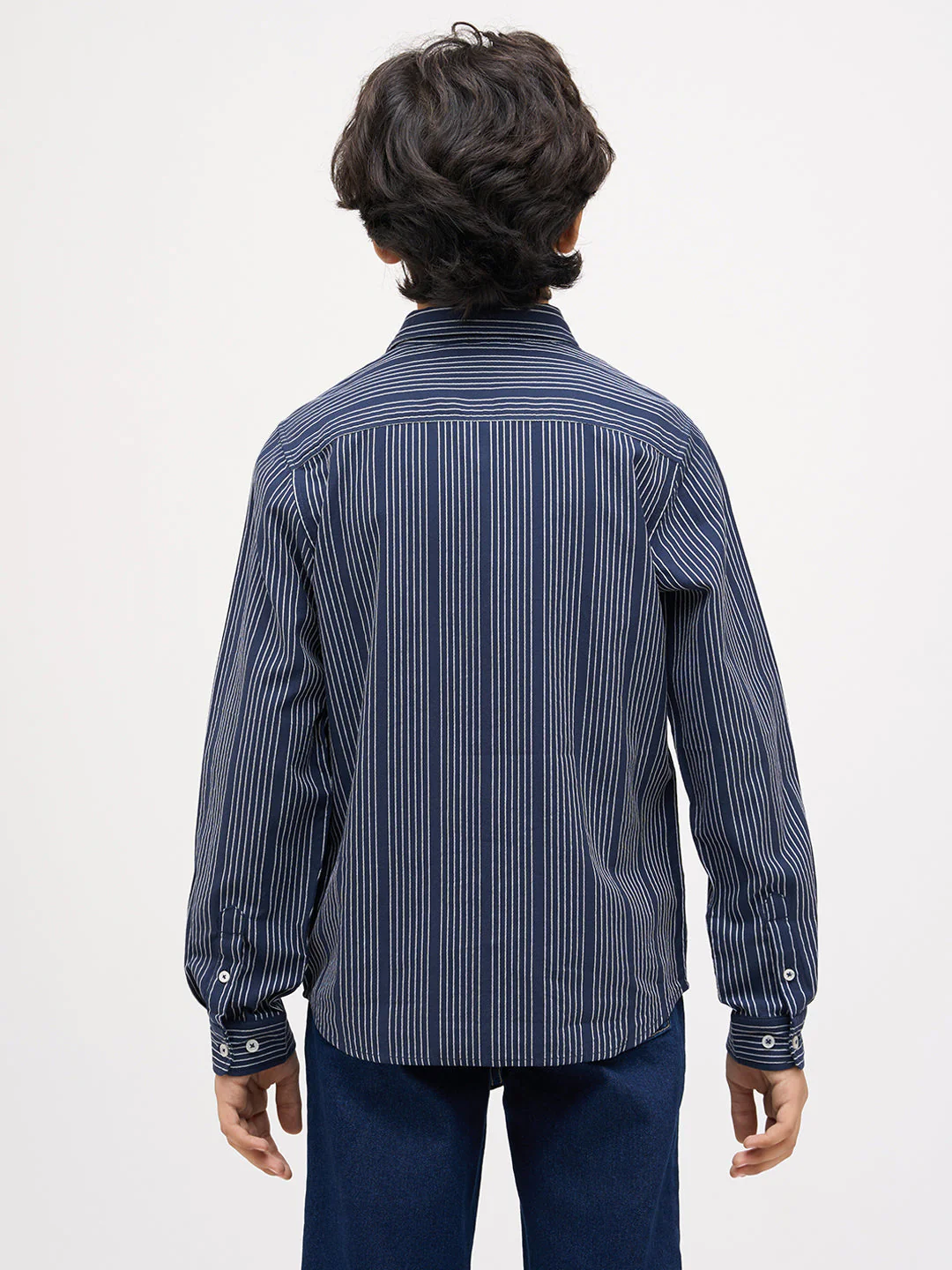 Boys Dobby Striped Cotton Shirt - Image 9