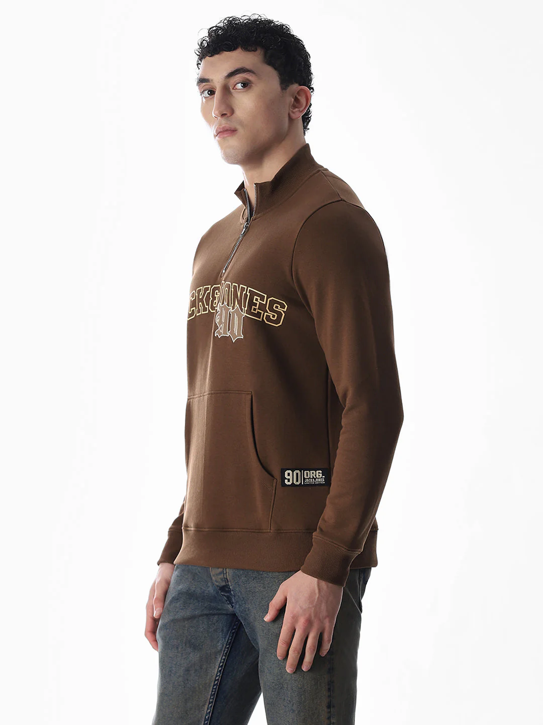 Brown Embroidered Print Sweatshirt - Image 3