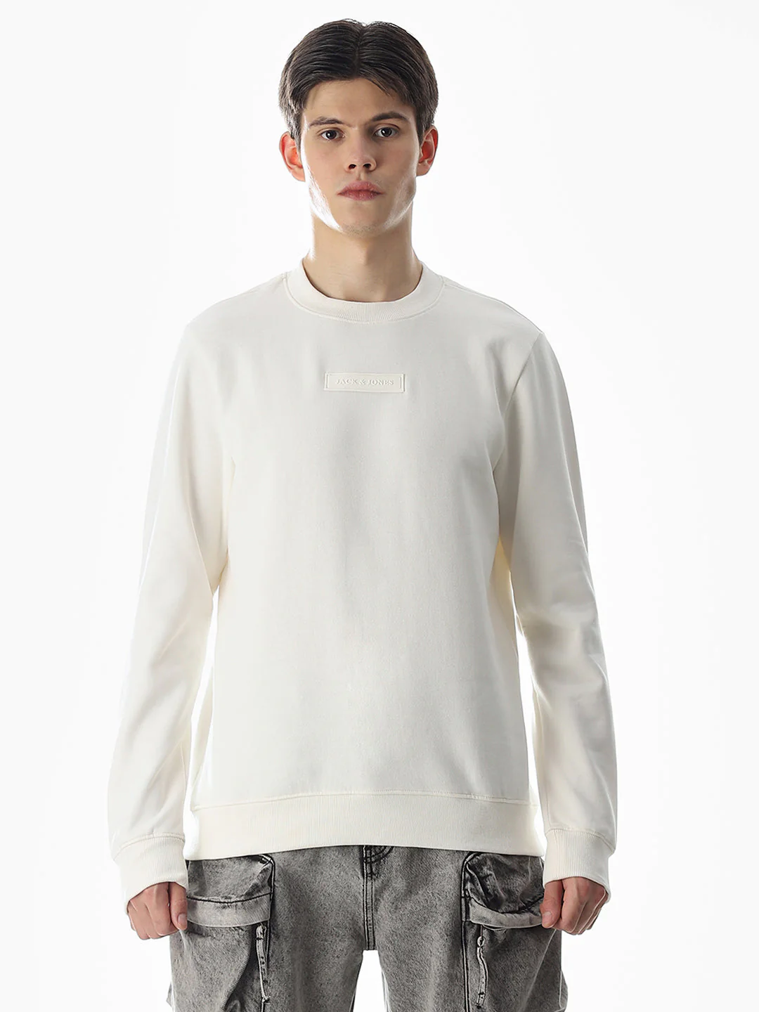 White Regular Fit Sweatshirt - Image 8