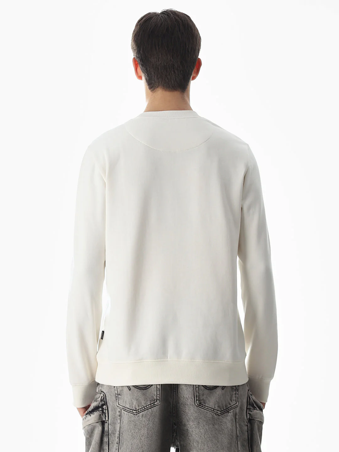 White Regular Fit Sweatshirt - Image 9