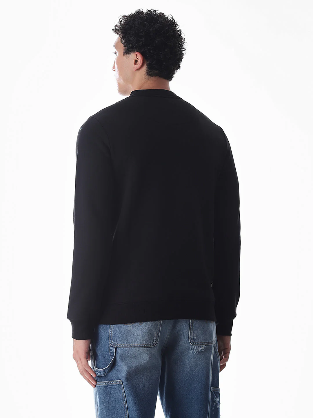 Black Regular Fit Sweatshirt - Image 4