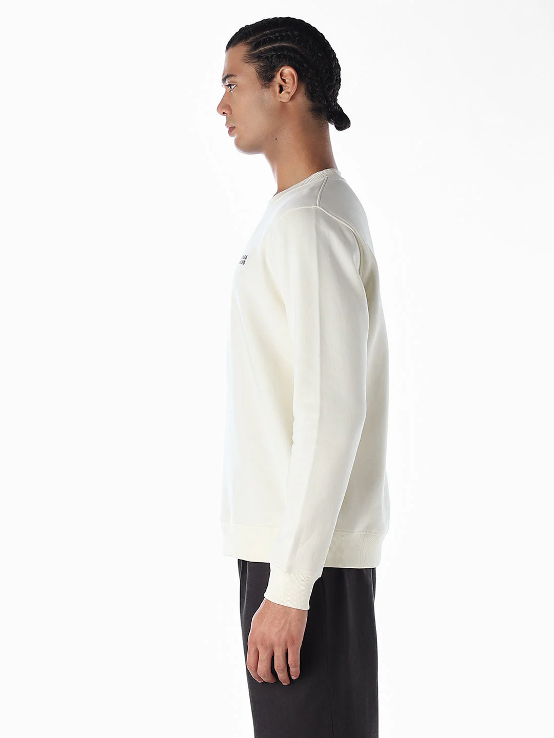 White Check Colourblocked Sweatshirt - Image 3