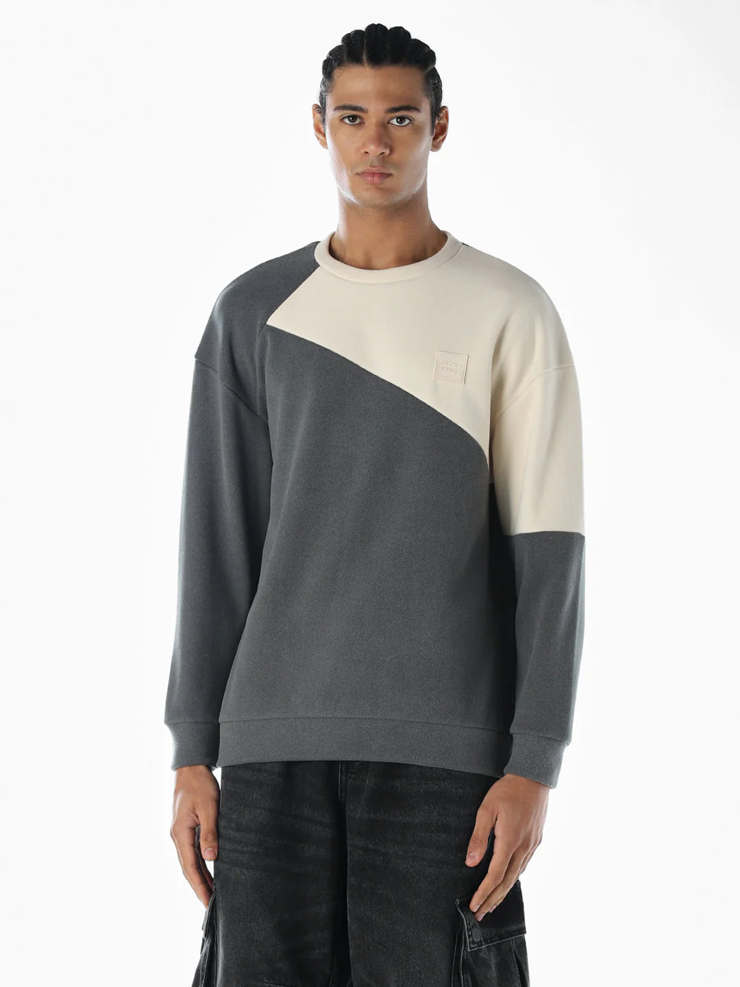 Colourblocked Cut & Sew Sweatshirt - Image 2