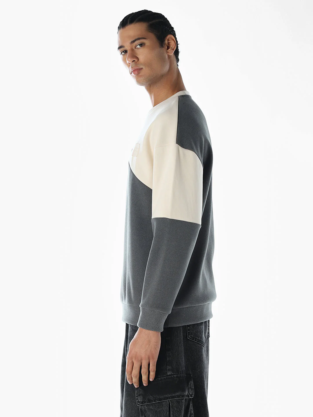 Colourblocked Cut & Sew Sweatshirt - Image 3