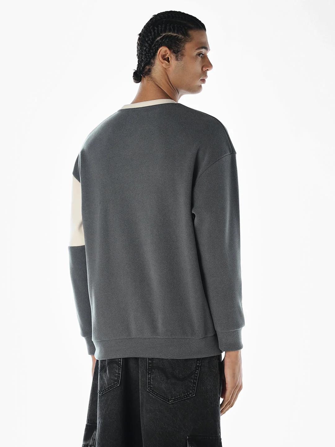 Colourblocked Cut & Sew Sweatshirt - Image 4