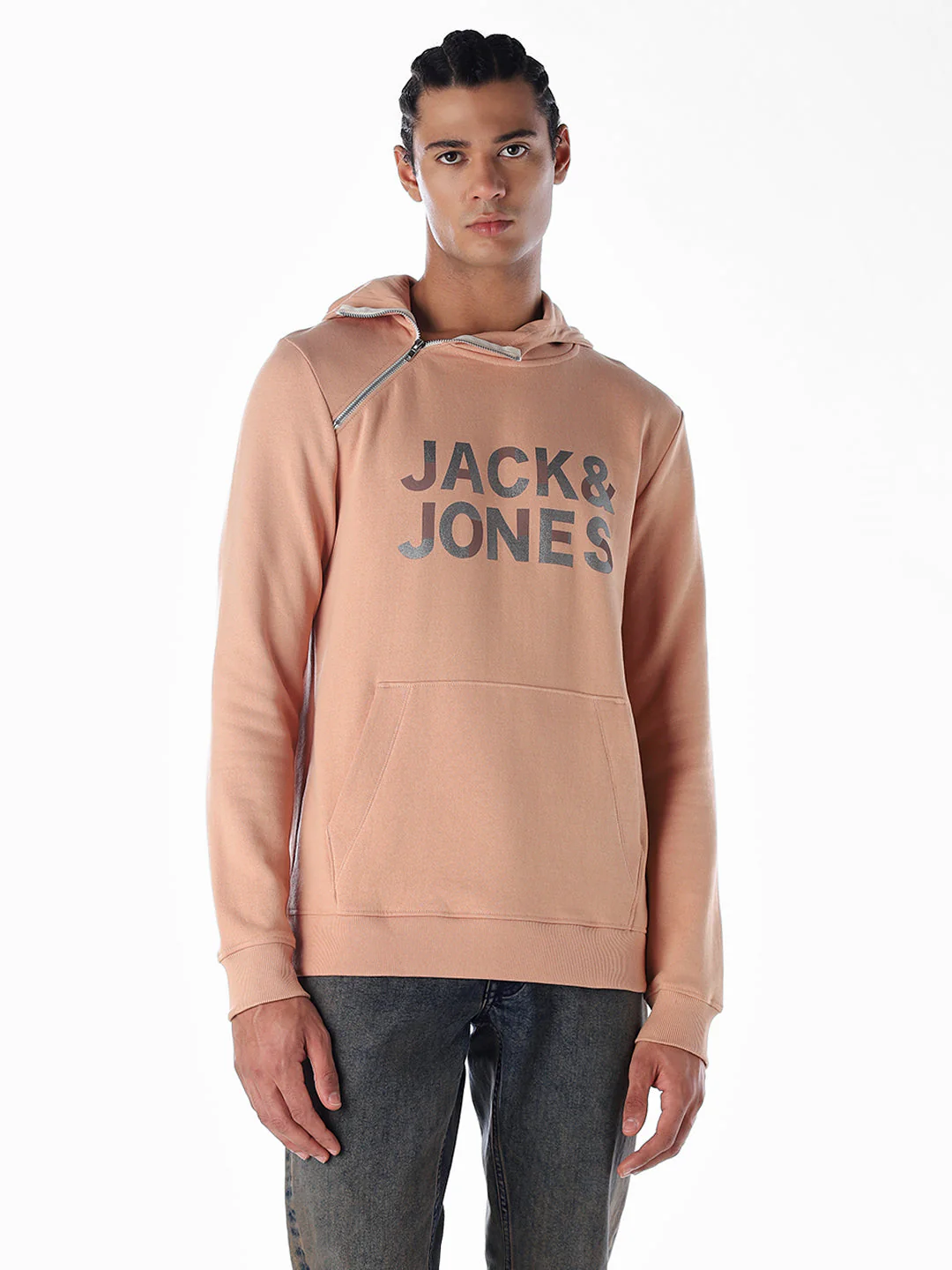 High Neck Logo Print Hoodie - Image 2