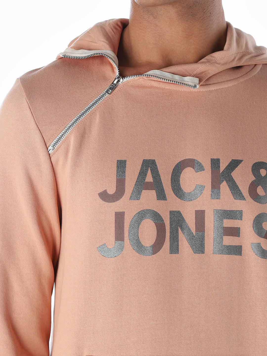 High Neck Logo Print Hoodie - Image 5
