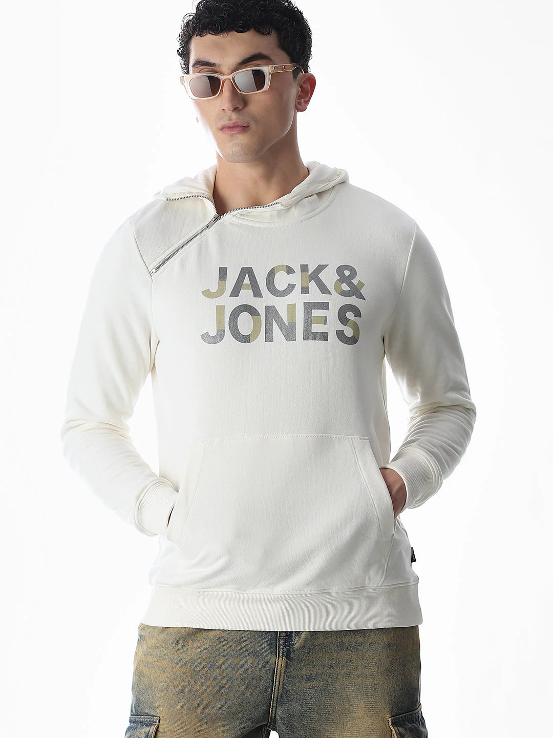 Zip Detail Hooded Sweatshirt