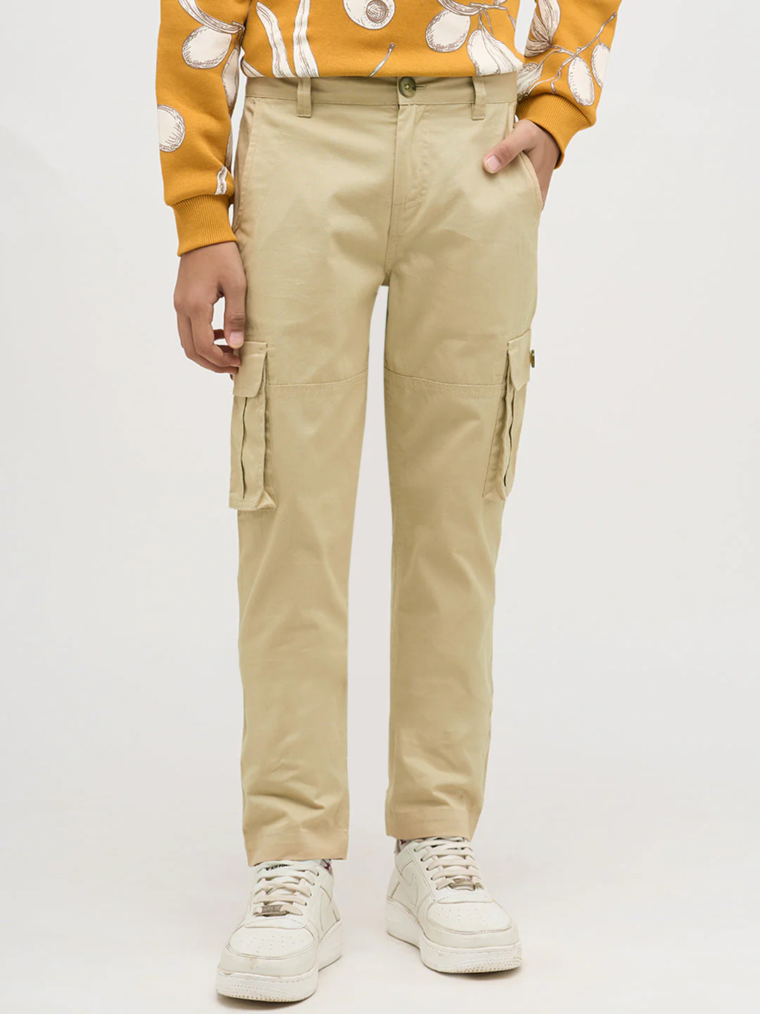Boys Brown Twill Cotton Pants - Image 2