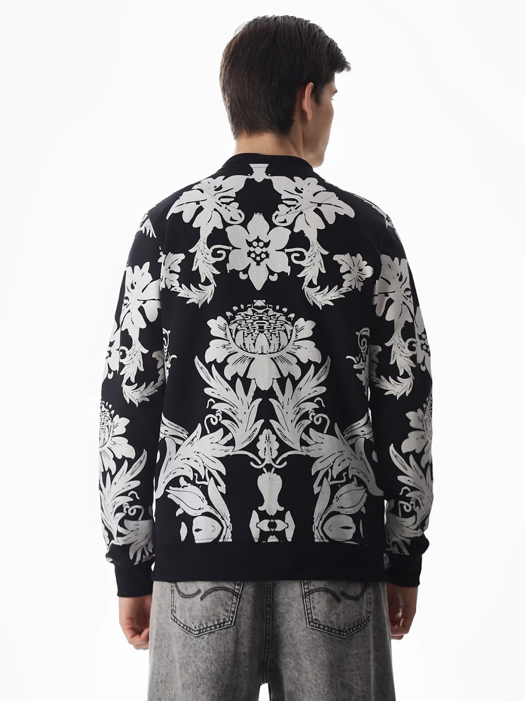 Printed Front Open Sweatshirt - Image 4