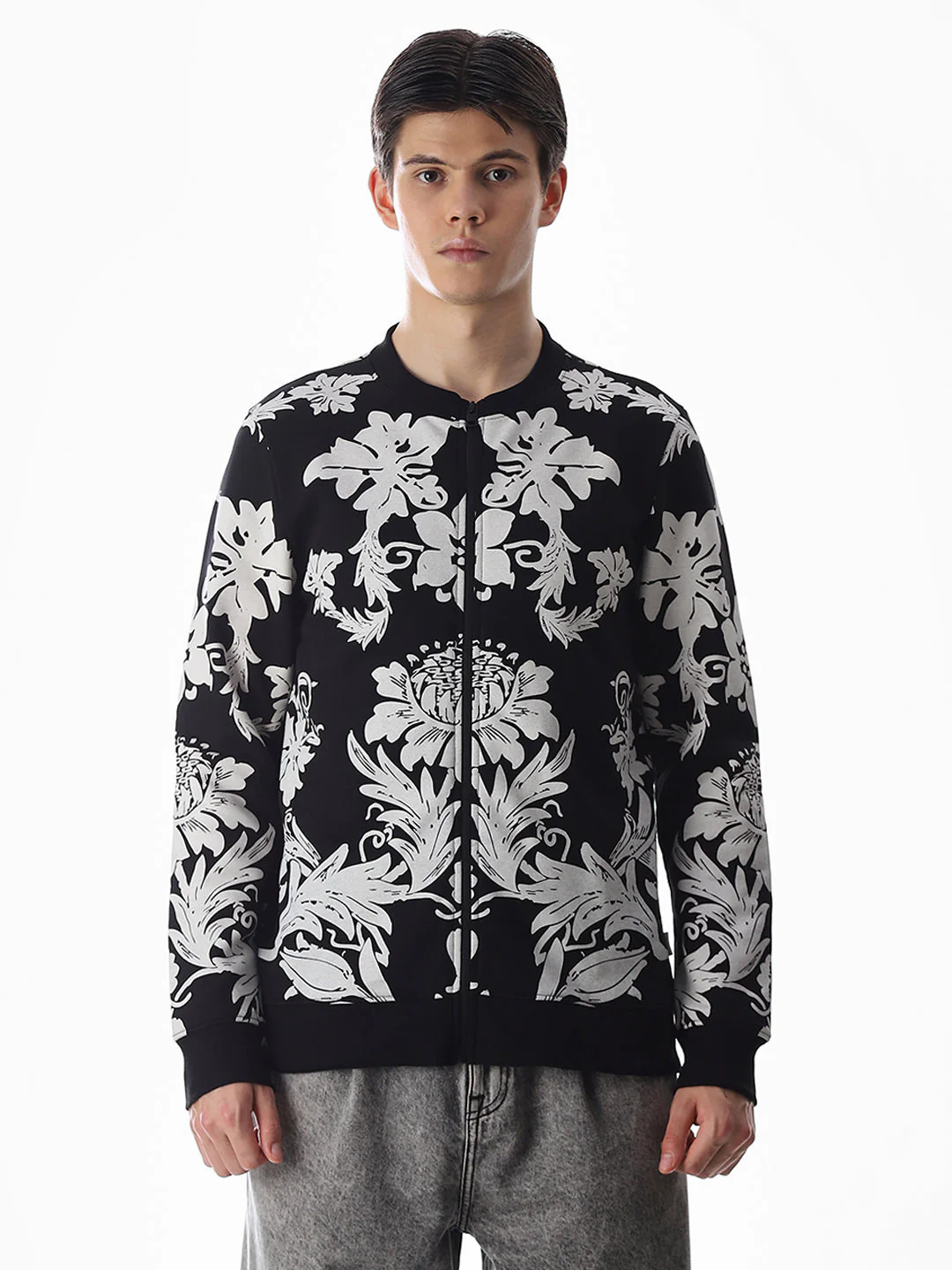 Printed Front Open Sweatshirt - Image 8