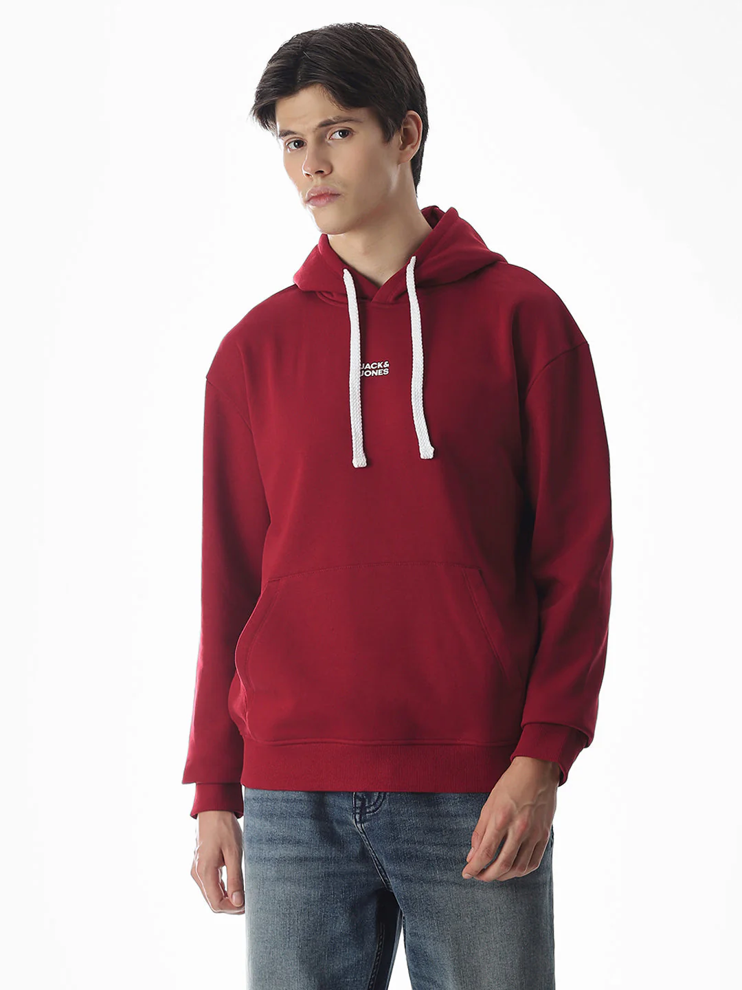 Dark Red Hooded Sweatshirt - Image 2