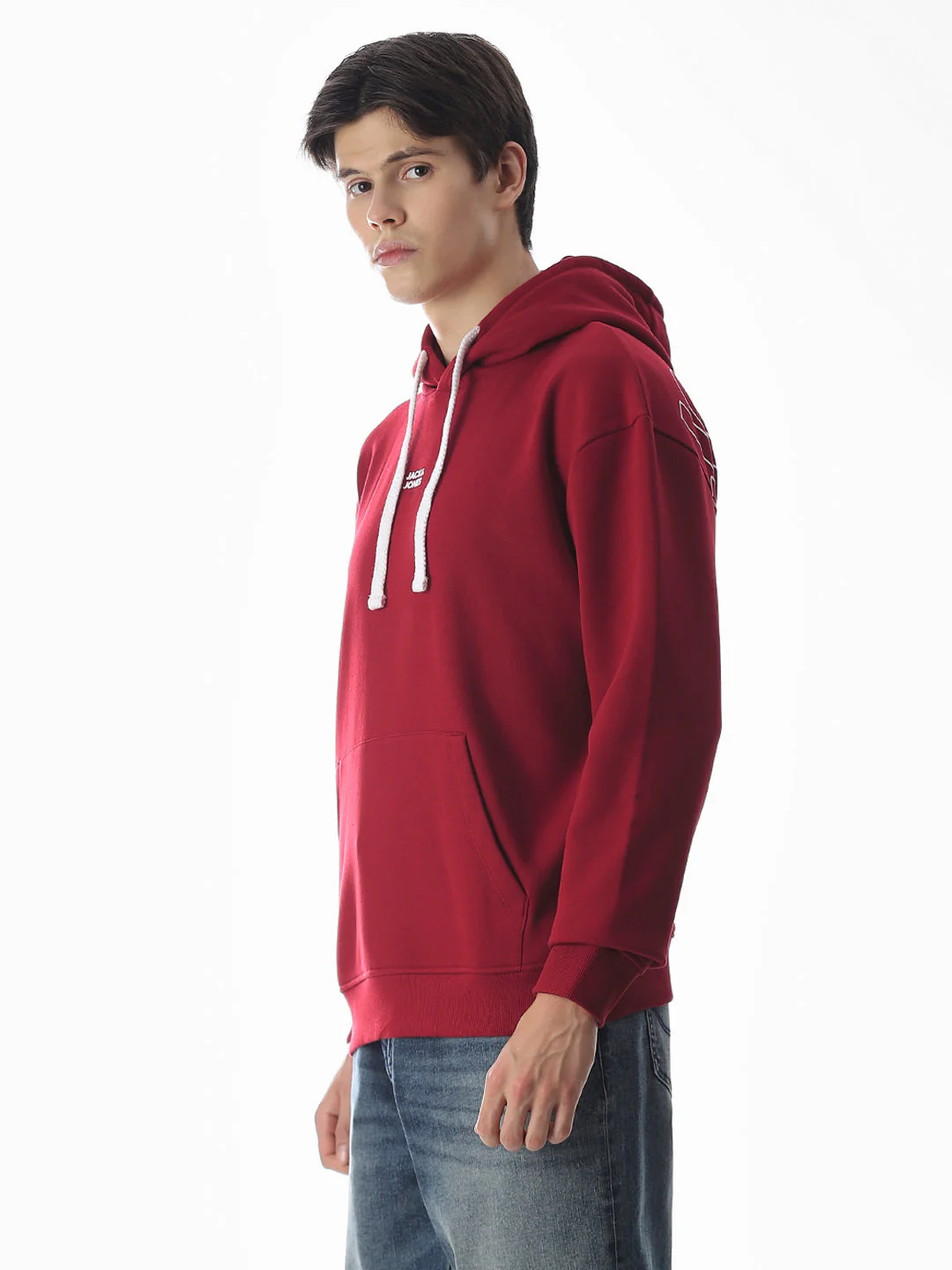 Dark Red Hooded Sweatshirt - Image 3