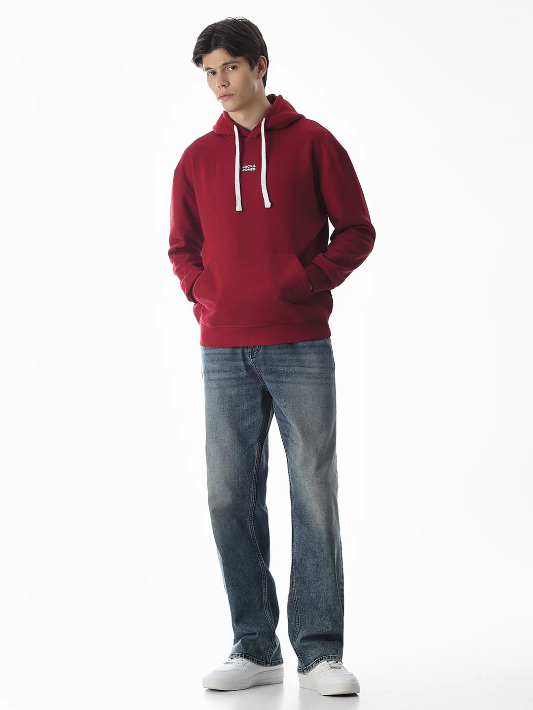 Dark Red Hooded Sweatshirt - Image 6
