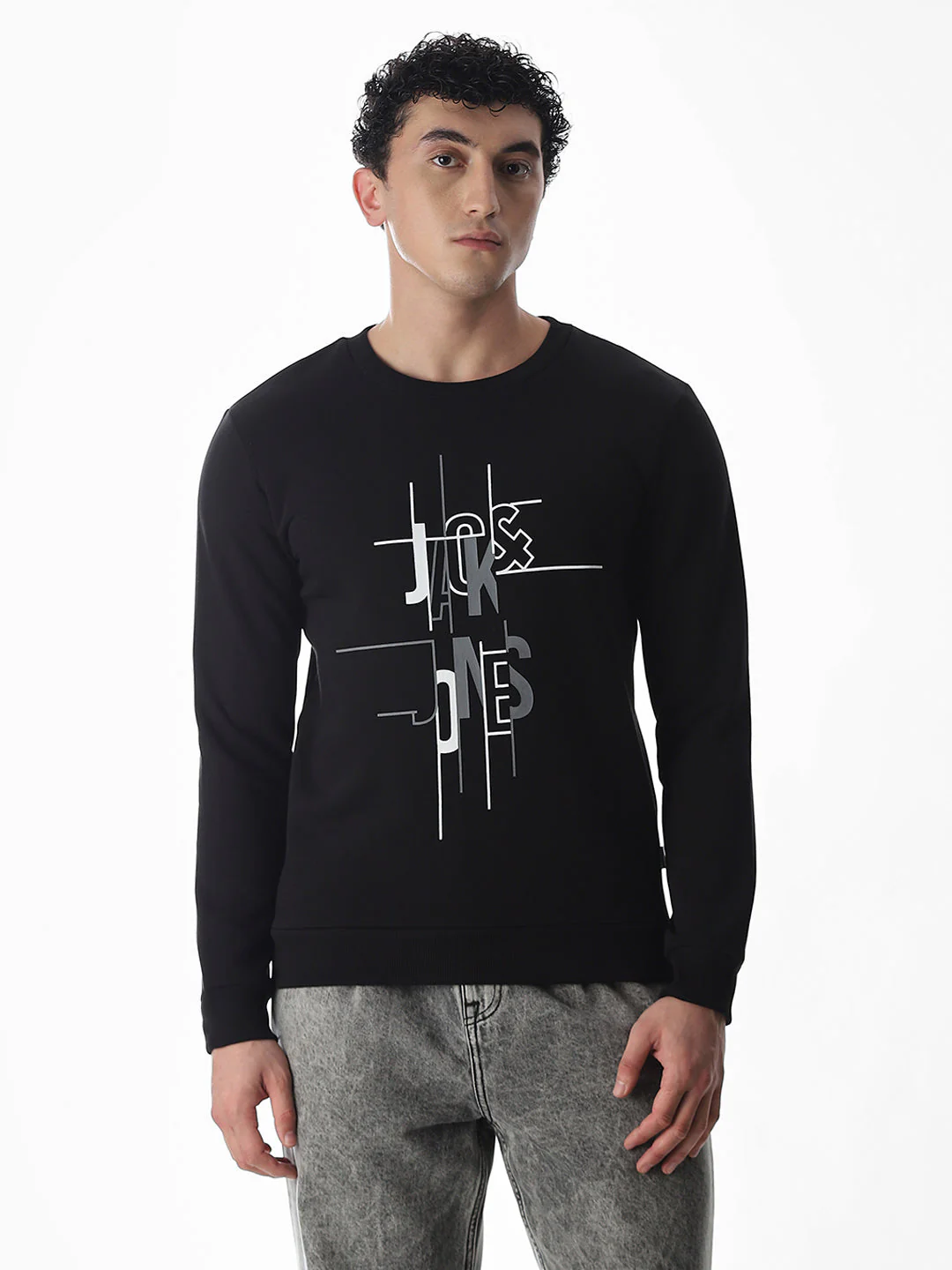 Printed Regular Fit Sweatshirt - Black - Image 2
