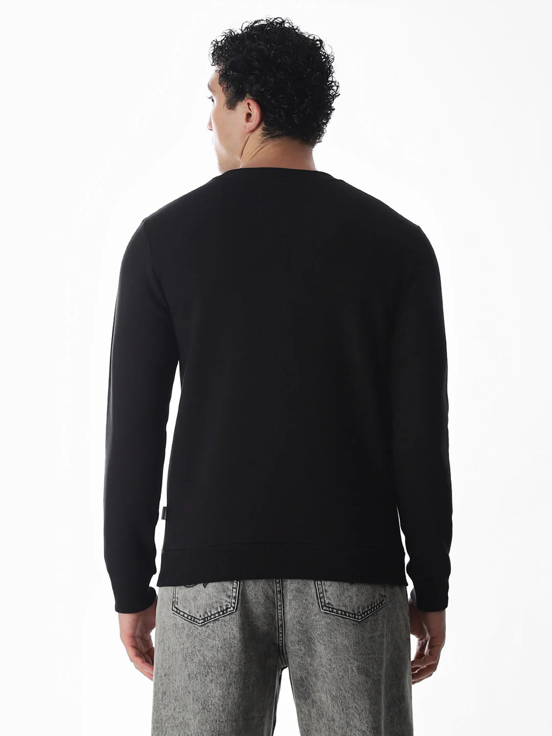 Printed Regular Fit Sweatshirt - Black - Image 4