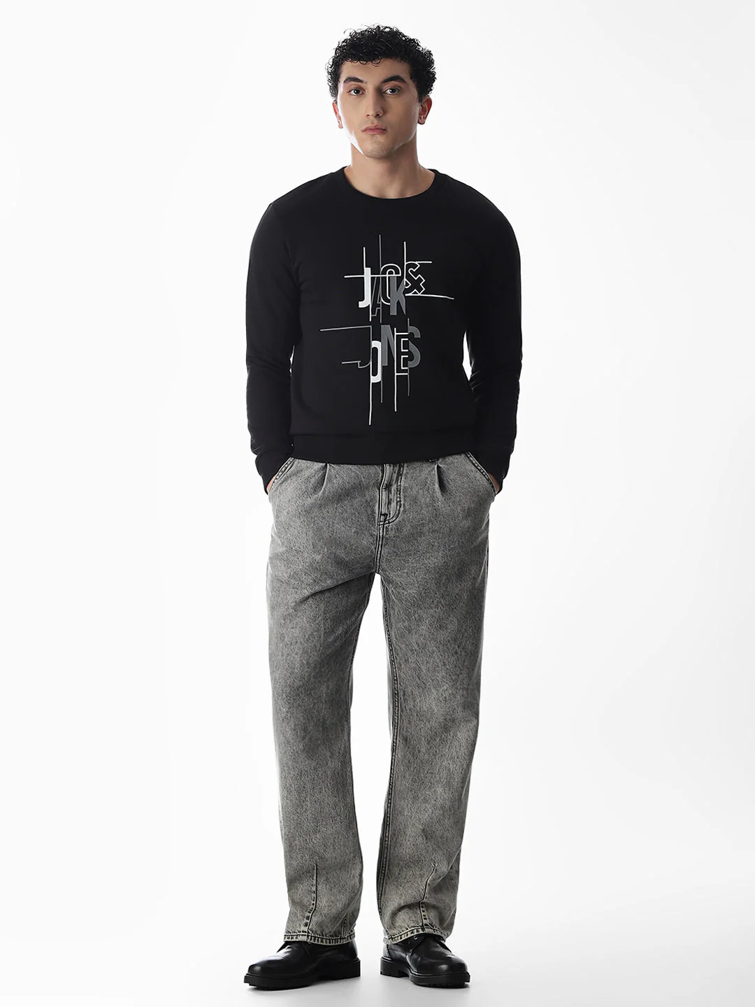 Printed Regular Fit Sweatshirt - Black - Image 6