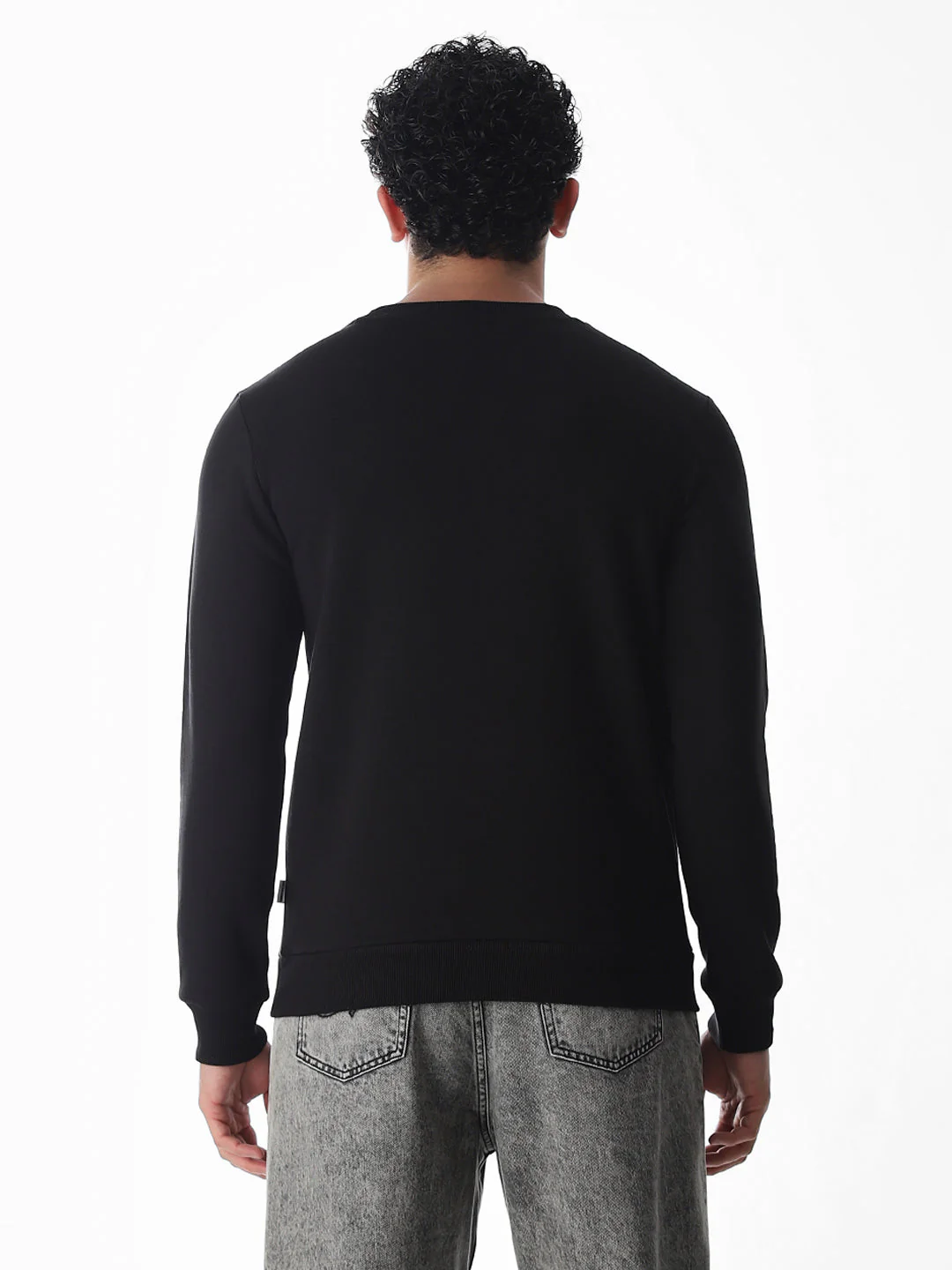 Printed Regular Fit Sweatshirt - Black - Image 9