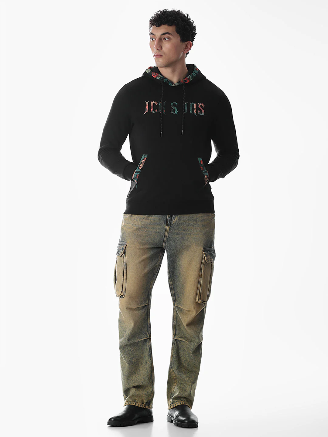 Hooded Applique Patchwork Sweatshirt - Image 6