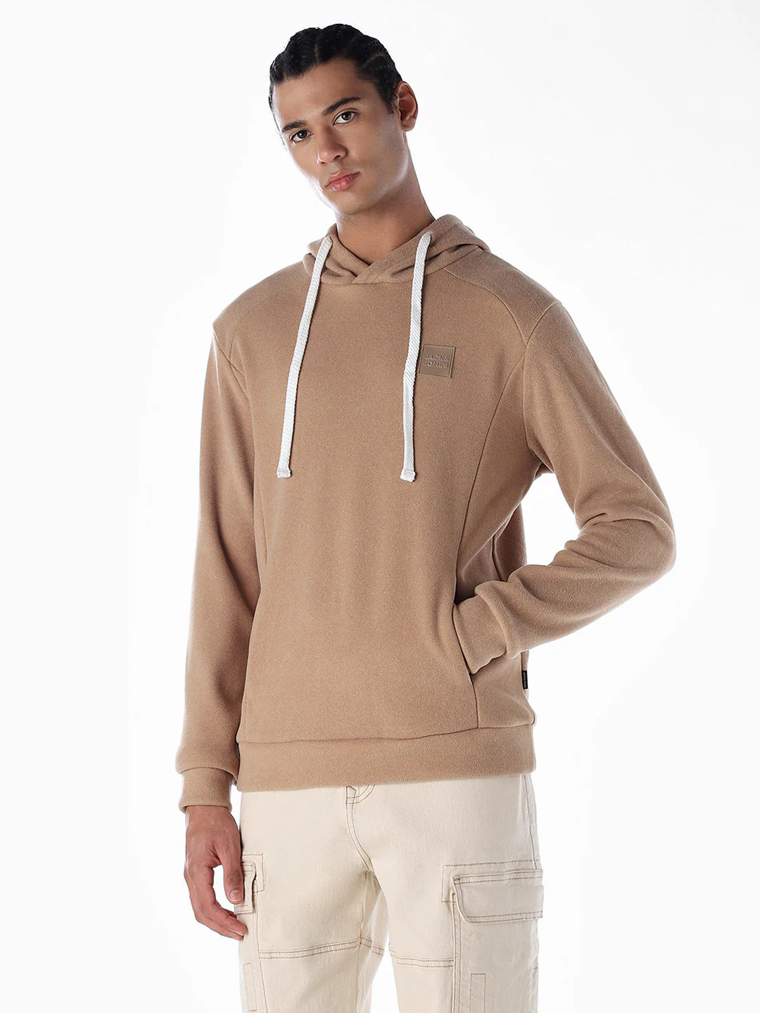 Brown Knit Oversized Hoodie - Image 2