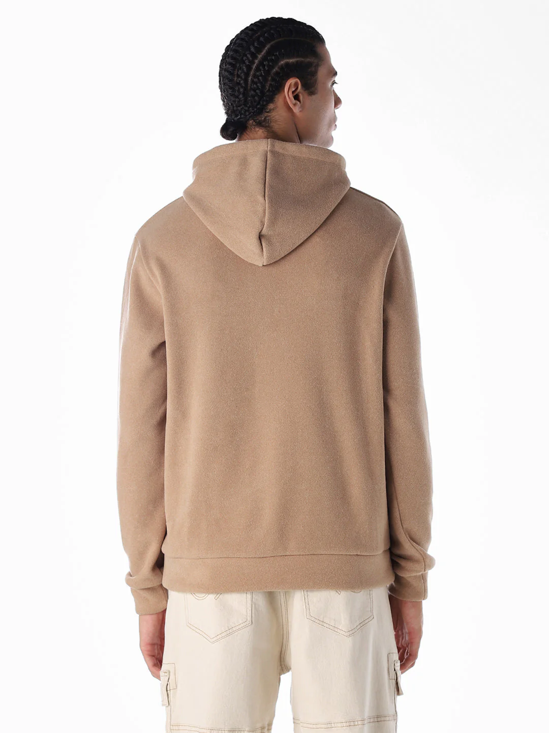 Brown Knit Oversized Hoodie - Image 4