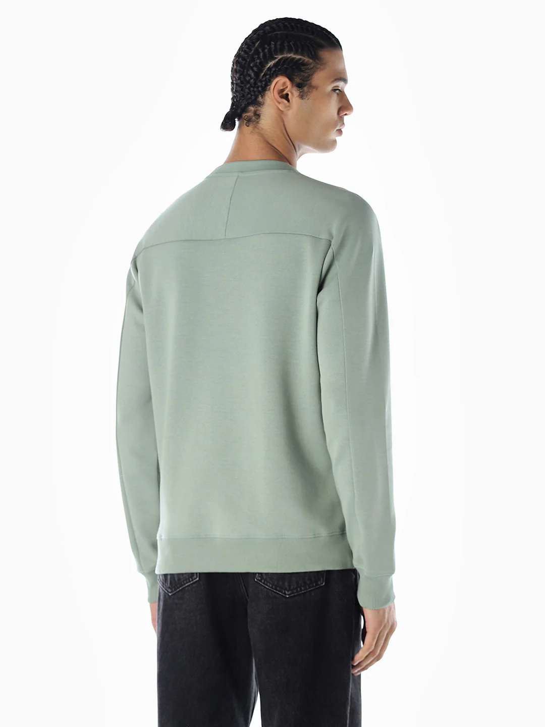 Crew Neck Pocket Detail Sweatshirt - Image 4