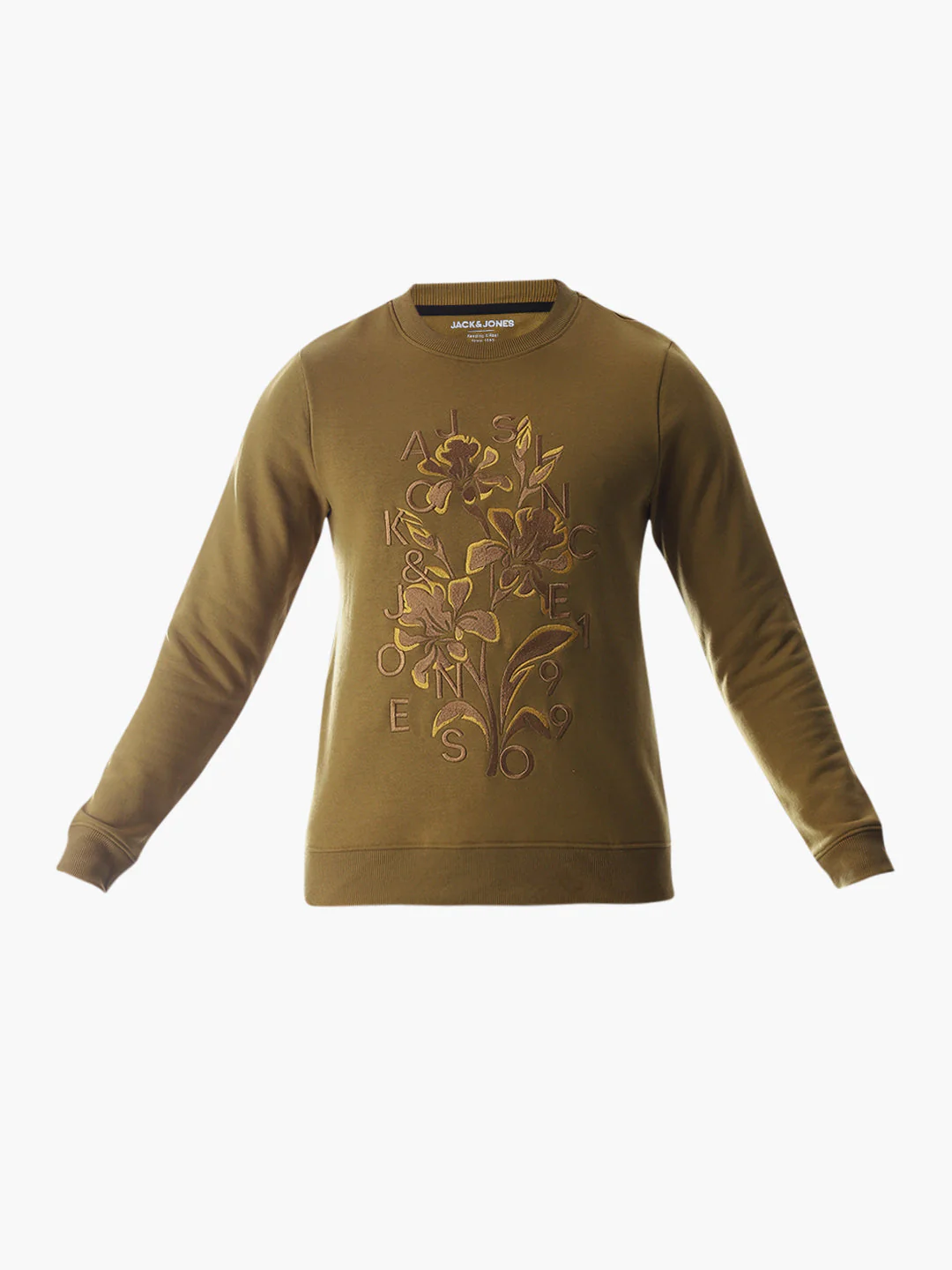 Embroidered Print Sweatshirt - Brown - Image 7