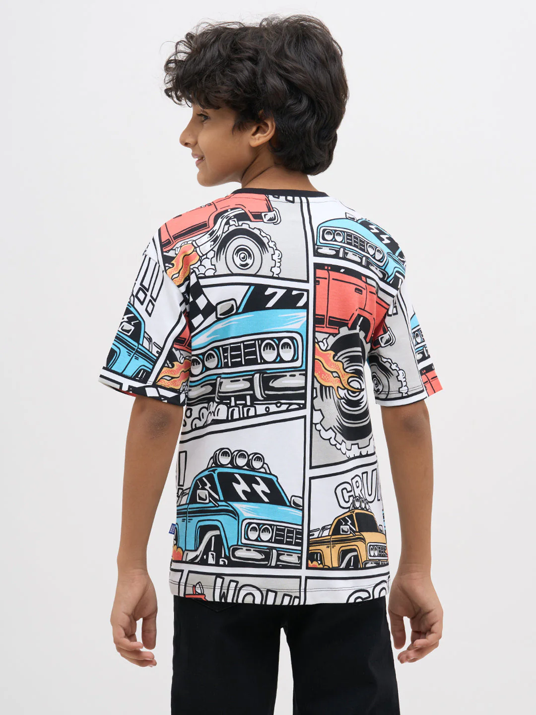White Graphic Print Cotton T-Shirt - Image 4