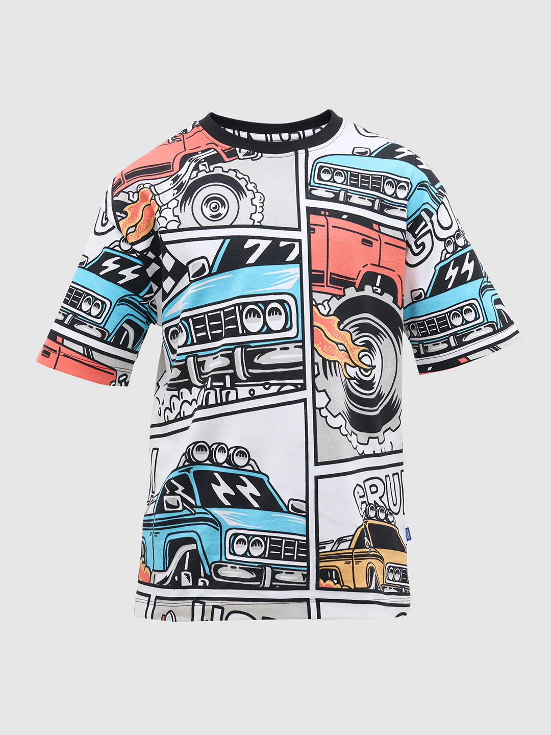 White Graphic Print Cotton T-Shirt - Image 7