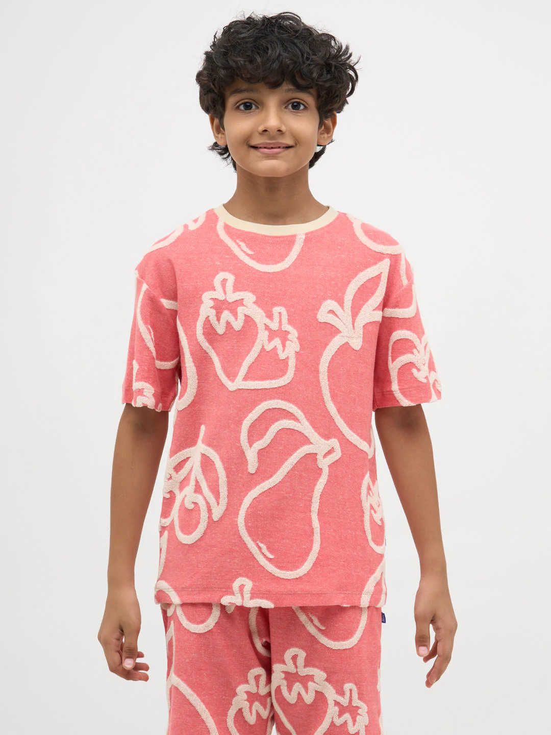 Pink Jacquard Oversized T-Shirt - Image 8